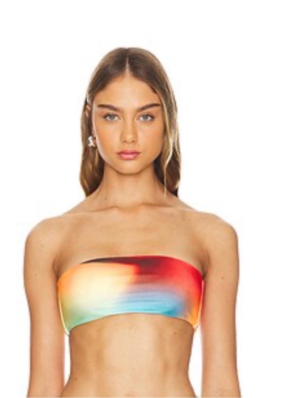 NWT BAOBAB Women's SET Rainbow Bandeau Top & Orange Bikini Bottom Swim Set